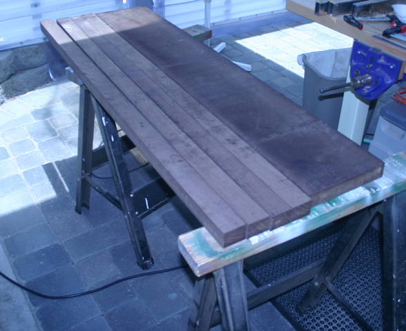 Wenge lumber in the rough